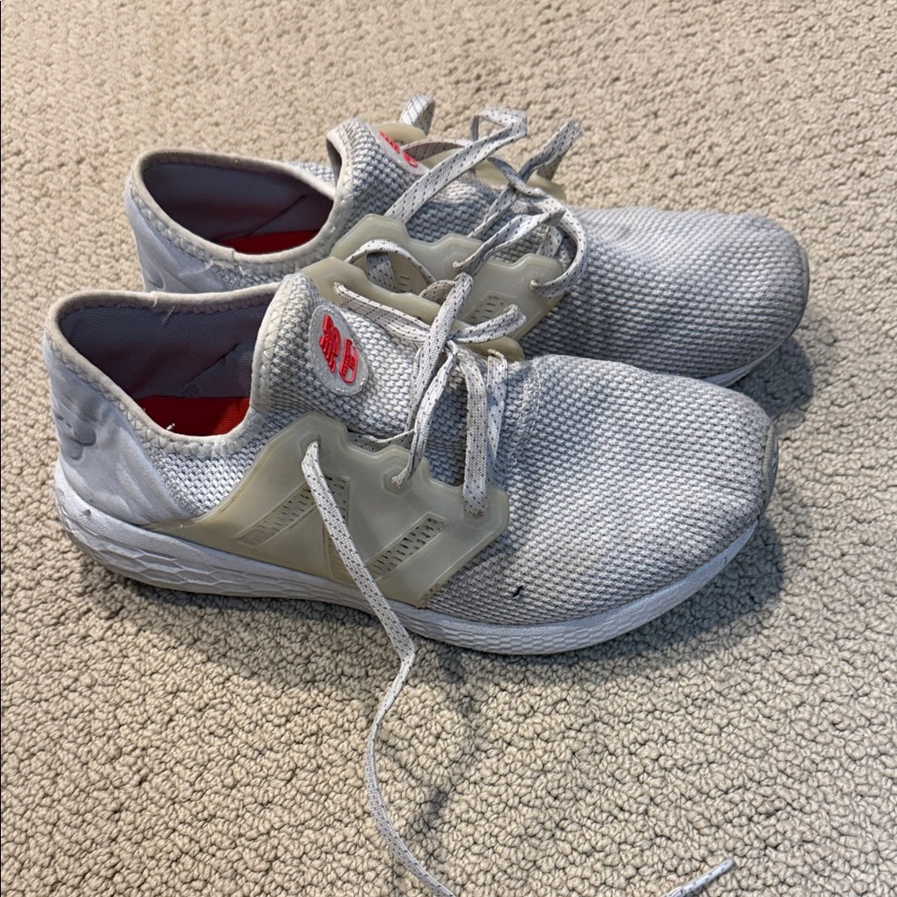 New Balance White and Red Sneakers